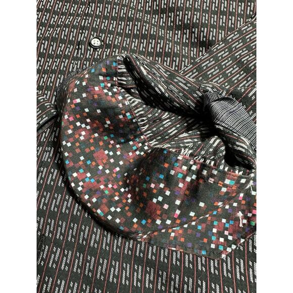 Robert Graham Cubist Classic Fit Cotton Blend Button-Up Shirt Black/Red Medium - Picture 11 of 11